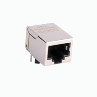 Kit de connecteur Ethernet RJ45 femelle modulaire 8P8C avec boîtier blindé, placage or, entrée latérale, montage sur circuit imprimé, filtre - PBT NOIR