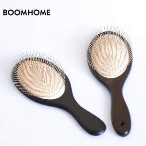 Spazzola per Capelli in Acciaio BOOMHOME Pettine in Legno Massaggio Testa Spazzola Personalizzata Spazzola Districante con Denti in Metallo Inox - Product Image 3