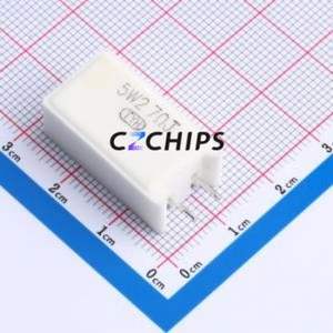 Resistencia SQM 5W 27R J de Montaje Pasante (THT), Componente de Montaje Pasante, P=5mm, Cemento, 27 Ohmios, 5% - Product Image 1