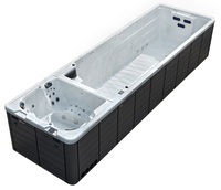 Piscina de Natación Infinita de Lujo, Spa de Acrílico con Sistema de Control Balboa y Jets de Masaje para Jardín de Villa Moderna