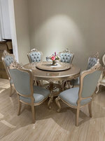 Ensemble table et chaises en bois massif de style européen pour hôtels et restaurants, mobilier commercial de luxe léger