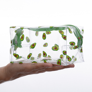 Kawaii Cute <strong>Flower</strong> PVC <strong>Pencil</strong> <strong>Cases</strong> Big Beautiful Capacity Low Price Clear Storage Bag Waterproof Avocado Colors - Product Image 1