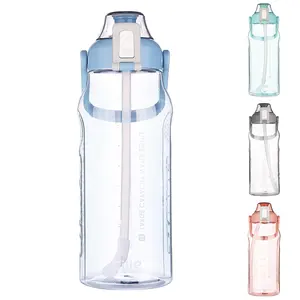 Fancy Plastic Water Fles Bpa Gratis Fitness1 Kattenbakvulling Roze Plastic Flessen Brede Mond Buitensporten Reizen Mok
