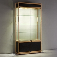 Günstige Glas-Display-Vitrine abschließbar mit LED-Beleuchtung für Ladengeschäft