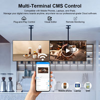 Pantalla Digital de Menú de 43 49 55 65 Pulgadas Full HD 1080P, Señalización WiFi Android Montada en la Pared con CMS en la Nube para Restaurantes de Comida Rápida