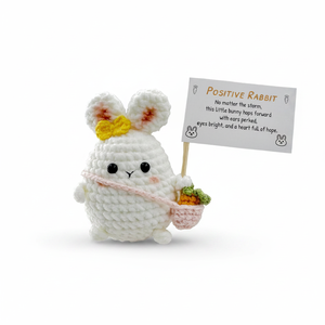 Biglietto d'Auguri Fatto a Mano all'Uncinetto con Coniglio, Regalo Carino 'Ti Amo' per Donne, Fidanzate, Anniversari di Matrimonio, Compleanni, Messaggio Positivo - Product Image 2