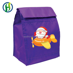 Sac Isotherme Pliable en Tissu Non-Tissé pour Repas, Motif Avion de Père Noël Violet, Capacité 20L, Idéal pour Aliments - Product Image 6