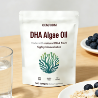 Capsules d'huile d'algues DHA à marque privée, compléments alimentaires végétaliens Oméga 3 pour le cerveau, les yeux et la mémoire, suppléments à base de plantes OEM