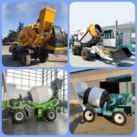 Auto chargement Mobile bétonnière ciment pompe Machine faible coût 4 roues conducteur CE ISO 9000 remorque bétonnière camion à vendre