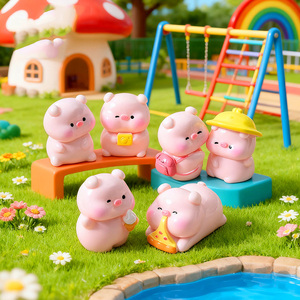 ตุ๊กตาหมูจิ๋ว รูปสัตว์เรซิ่นขนาดเล็ก สำหรับตกแต่งเค้ก ตกแต่งสวน ตกแต่งกระถางต้นไม้ ตกแต่งบ้านตุ๊กตา ของตกแต่งเล่นซ่อนหา - Product Image 1