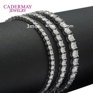 Tennis Chain 4mm 925 Sterling Silver Moissanite Single Stone Everyday Wear Geometry Design Channel Setting - Product Image 2