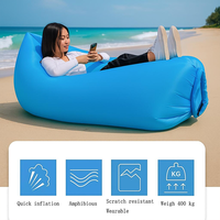 Canapé gonflable portable, chaise longue gonflable, fauteuil de relaxation gonflable, avec logo tissé personnalisé, idéal comme souvenir d'événement d'entreprise