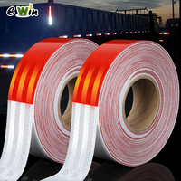 Autocollant réfléchissant haute visibilité avec adhésif puissant, matériau PET/PVC indéchirable et imperméable pour la sécurité routière des camions et remorques