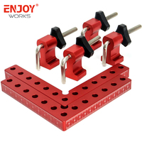 6 pièces/ensemble carrés de positionnement à 90 degrés pinces à Angle droit en alliage d'aluminium 120mm pouces outils de serrage d'angle de charpentier pour le travail du bois