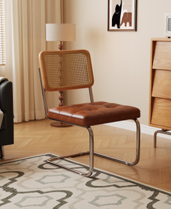 Modern Midcentury Contemporary <b>Living</b> <b>Room</b> <b>Chair</b> Green PU Leather Seat Metal Frame Tufted Solid Back Multi-Purpose Apartment - Product Image 4