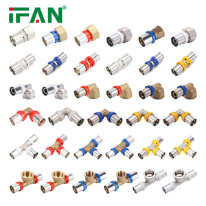 IFAN Raccord de plomberie PEX pour chauffage par le sol, raccord <span class=keywords><strong>multicouche</strong></span> à sertir, raccord PEX <span class=keywords><strong>multicouche</strong></span>, raccords à sertir en laiton - Product Image 1