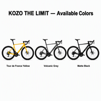 Vélo de route en carbone KOZO Limit T800 700C 24 vitesses Sensah Empire pour frein à disque hydraulique Roues en alliage d'aluminium de 50 mm Cadre rigide