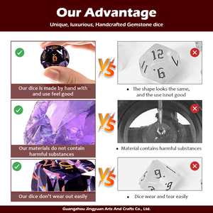 Jingyuan New Arrival Polyhedral Custom Logo Gemstone <strong>Crystal</strong> Dice Game Set Nature Stone Dice For Rpg Dungeons And Dragons - Product Image 4