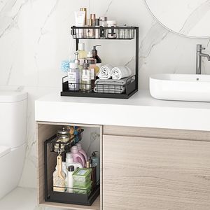 Organizador debajo del fregadero, estante organizador de gabinete extraíble de metal, organizadores de baño de <span class=keywords><strong>cocina</strong></span> y almacenamiento con cajón deslizante - Product Image 4