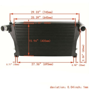 VW GTI MK7 Golf R Audi A3 S3 EA888 8V 1.8T 2.0T TSI 2015+ Aluminum Intercooler - Product Image 6