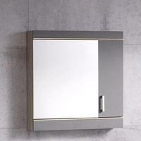 Meuble-lavabo mural moderne en contreplaqué étanche avec vasque en céramique et miroir de rangement pour hôtels