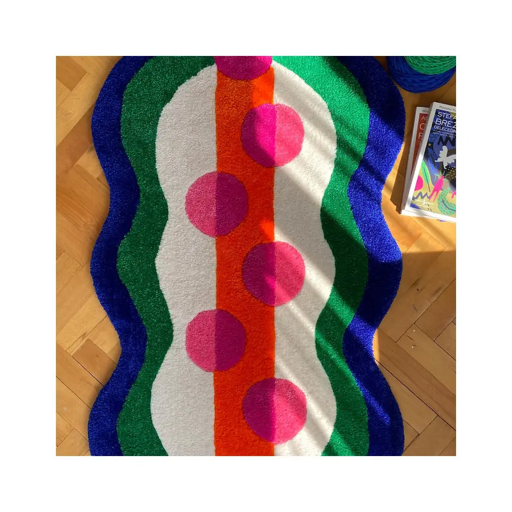 Grande scoperta eccellente Punch ago tappeto geometrico fantasia speciale Tufted tappeti per la decorazione della camera decorazione della casa lana RSA
