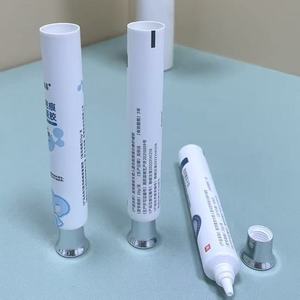 White Pharmaceutical-Grade <b>Plastic</b> Squeeze <b>Tube</b> with Silver Electroplated Screw Cap - Product Image 1