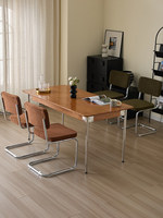Chaise de salle à manger de style vintage, tissu extra-épais, dossier souple, chaise design, chaise de bureau courbée, durable et confortable