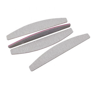 Double-Sided Half Moon Shaped Zebra Nail Files 80/80 Manicure Lima Sponge Sandpaper Nail File Emery Board Custom logo Nail File