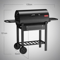 Chariot Portable pliable pour l'extérieur, grille SS304, Double zones de cuisson, barbecue au charbon avec rôtissoire en option