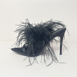 Sandali da Donna con Tacco Alto Personalizzati, Taglia 46, Lussuosi, Estivi, con Tacco Sottile, Punta a Spillo e <span class=keywords><strong>Piume</strong></span> di Struzzo - Product Image 5