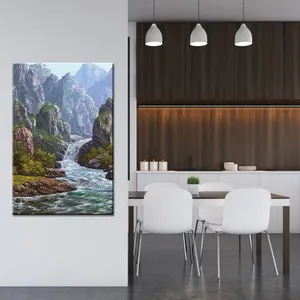 Hand Painted 3D Printing Large Wall Art Oil Canvas Painting Landscape