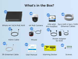 ระบบกล้องวงจรปิด Eseecloud 6CH 8MP POE PTZ H.265 4K พร้อมระบบติดตามอัตโนมัติ บันทึกข้อมูลบนคลาวด์ ชุดกล้องรักษาความปลอดภัยแบบไฟคู่ รุ่น PK-6YHD98 มองเห็นในเวลากลางคืน - Product Image 6
