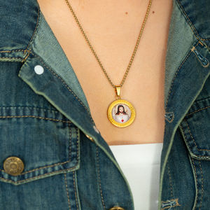 Giveluck Groothandel T Stijl Hanger Ketting Met De Heilige Maagd Mary Voor Katholieke Religieuze 18K Vergulde Sieraden - Product Image 6