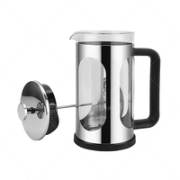 Cafetière à piston en verre borosilicate isolé Tenrey 1000 ml, moderne et écologique, avec poignée en plastique