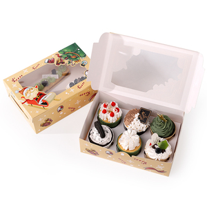 Clear Cupcakes Package Boxes OEM Pastry Box Food Candy Packaging Box with Window