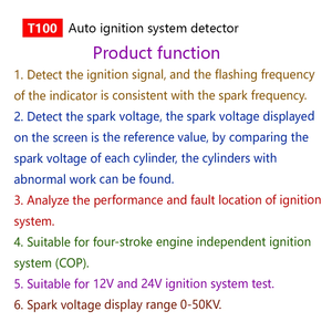Nouveauté ! <span class=keywords><strong>D</strong></span>étecteur de système <span class=keywords><strong>d</strong></span>'<span class=keywords><strong>allumage</strong></span> automatique T100 pour systèmes <span class=keywords><strong>d</strong></span>'<span class=keywords><strong>allumage</strong></span> 12V 24V, <span class=keywords><strong>d</strong></span>étecte le signal <span class=keywords><strong>d</strong></span>'<span class=keywords><strong>allumage</strong></span> et la tension <span class=keywords><strong>d</strong></span>'étincelle - Product Image 4