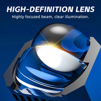 DGLS N40D 30W 40W 4000LM Phare auxiliaire LED pour moto et voiture, lentille de projecteur HD, faisceau haut/bas, ventilateur de refroidissement, portée 300m, 5500K