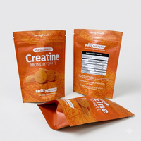 Sachet Doypack Personnalisé Imprimé avec Fermeture Zip pour Compléments de Créatine en Gommes, Emballage Alimentaire Vide en Plastique Mylar avec Fermeture Ziplock