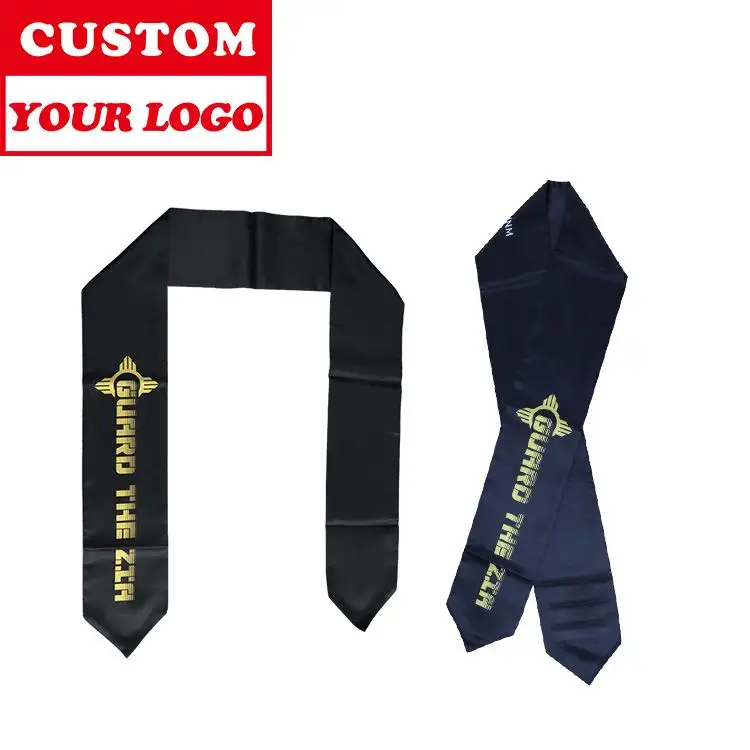 Diferentes estilos a la venta, corbata de diseño personalizado, fabricante hecho a mano, estola de graduación, logotipo personalizado