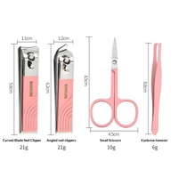 Trousse de manucure portable en métal, 12 pièces, grande taille, avec outils de coupe-ongles et pinces à ongles