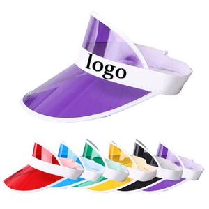 โปรโมชั่น หมวกกันแดดพลาสติกราคาถูก โปร่งใส ป้องกันรังสียูวี หมวกกันแดดแบบใส หมวกกันแดดสำหรับกิจกรรมกลางแจ้ง ชายหาด กอล์ฟ หมวกกันแดด PVC สำหรับผู้หญิง - Product Image 3