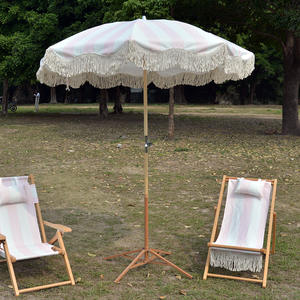 Silla de Playa Vintage de <span class=keywords><strong>Madera</strong></span> con Tela de <span class=keywords><strong>Lona</strong></span> <span class=keywords><strong>y</strong></span> Flecos de Algodón, <span class=keywords><strong>Tumbona</strong></span> <span class=keywords><strong>Plegable</strong></span> Ajustable para Tomar el Sol al Aire Libre - Product Image 3