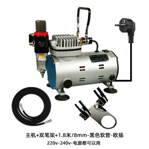 Kit aérographe avec mini-compresseur silencieux sans huile, double action, alimentation par gravité, vitesse réglable, pour travaux artistiques - Product Image 4