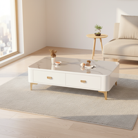 Meuble TV de salon moderne nordique simple en plaque de roche, table basse sur pied, meuble TV pour petits appartements