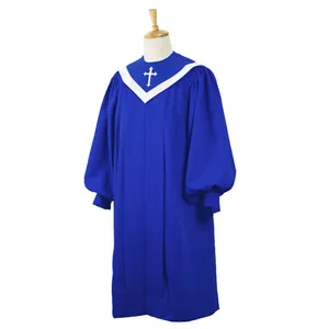Nuevo diseño bueno vender azul clero trajes sacerdote vestido personalizado coro Bata