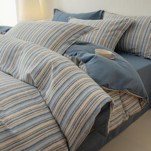 批发简约INS风格柔软透气棉床上用品套装100% 纯棉四季宿舍使用 - Product Image 6