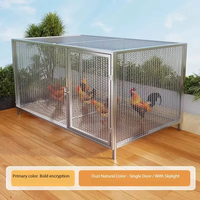 Poulailler en fer avec cage d'élevage, maille anti-grenouilles, installation facile, utilisation intérieure/extérieure, taille moyenne, surface galvanisée
