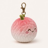 Porte-clés en peluche Lychee AI mignon, breloque de sac, pendentif en peluche doux anti-stress, adorable jouet fruit pour la décoration de sac