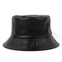Yukaihe Premium Kwaliteit PU Lederen Petten, Eenvoudige Lege PU Lederen Bucket Hats, Op Maat Gemaakte PU Lederen Bucket Hats